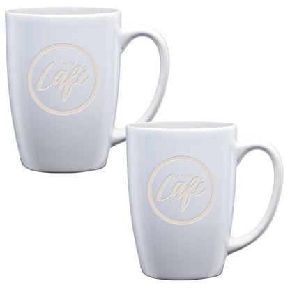 Set of 2 Engraved 16oz Ceramic Mugs ~ Argent - Personalized Engraved Gifts