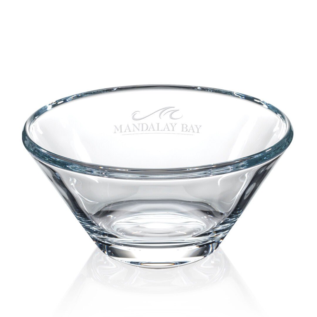 Personalized Crystal Bowl with Slant Beveled Sides ~ Chelsea - Personalized Engraved Gifts