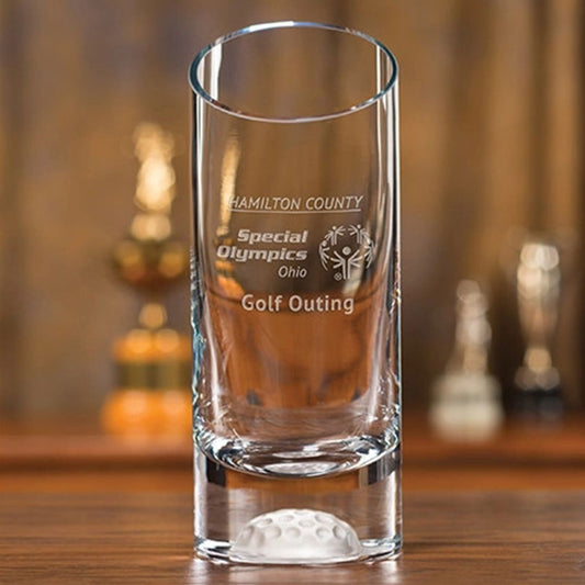 Slanted Top Vase with Embossed Golf Ball Base ~ Dornoch - Personalized Engraved Gifts