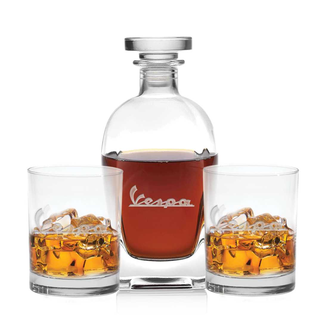 Deep Engraved 3 Piece Decanter Set ~ Amalfi - Personalized Engraved Gifts