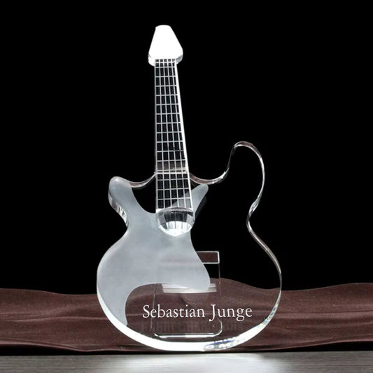electric guitar crystal award figurine