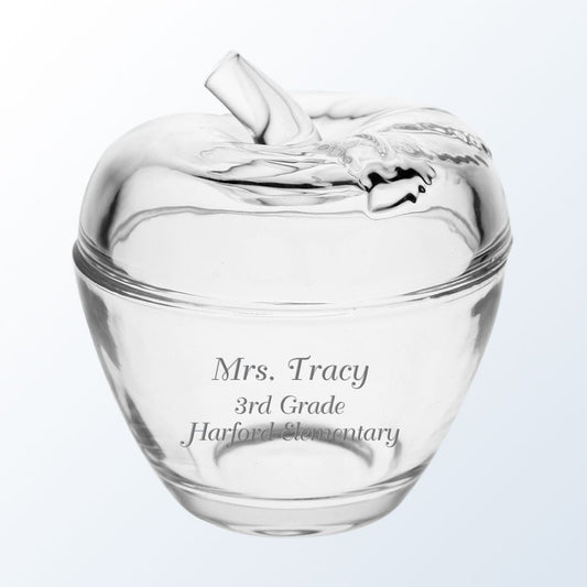 Engraved Glass Candy Dish with Lid ~ Longport - Personalized Engraved Gifts