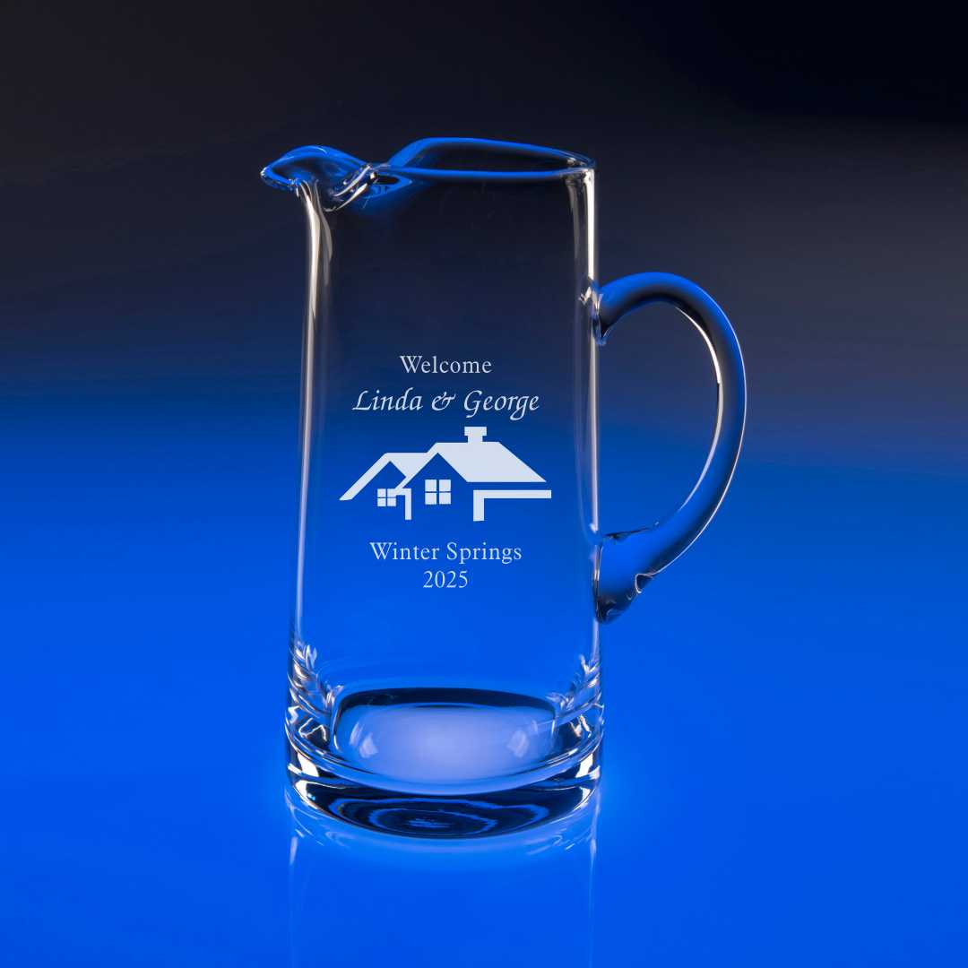 Engraved Extra Large Crystal Tankard Pitcher ~ Glenwood - Personalized Engraved Gifts