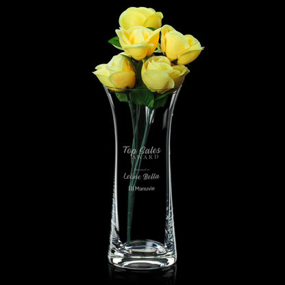 Engraved Crystal Vase with Clean Classy Lines ~ Peace - Personalized Engraved Gifts