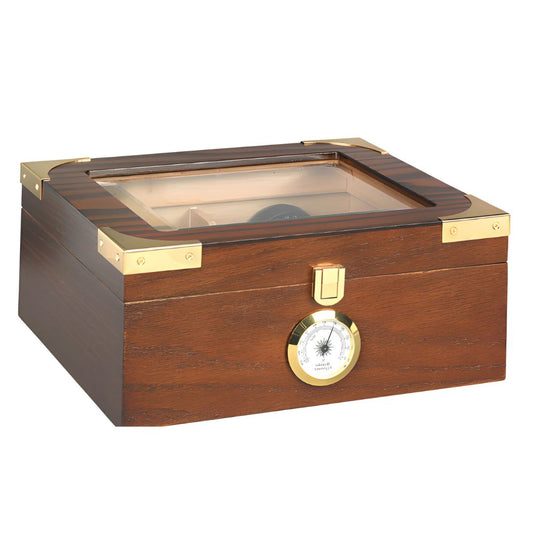 Custom Engraved Oak and Walnut Humidor ~ Catalina - Personalized Engraved Gifts