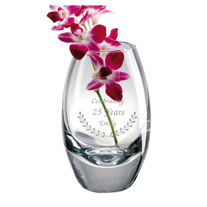 Personalized Mouth Blown Heavy Crystal Vase ~ Lucent - Personalized Engraved Gifts