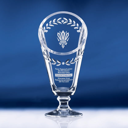 Engraved Crystal Laurel Trophy Cup ~ Oxford - Personalized Engraved Gifts