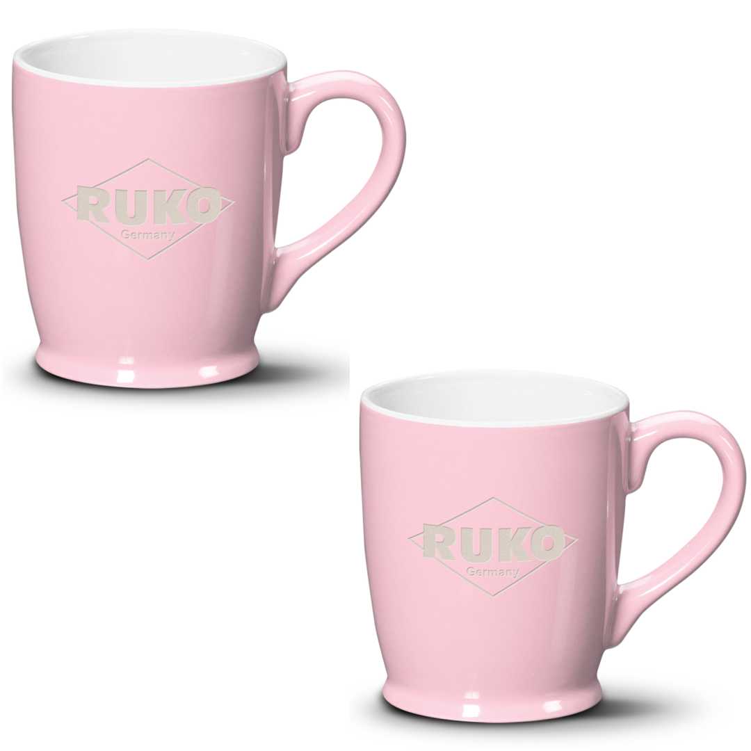 Colorful Ceramic Coffee Mugs with Sculpted Handle Set of 2 ~ Excelsa - Personalized Engraved Gifts