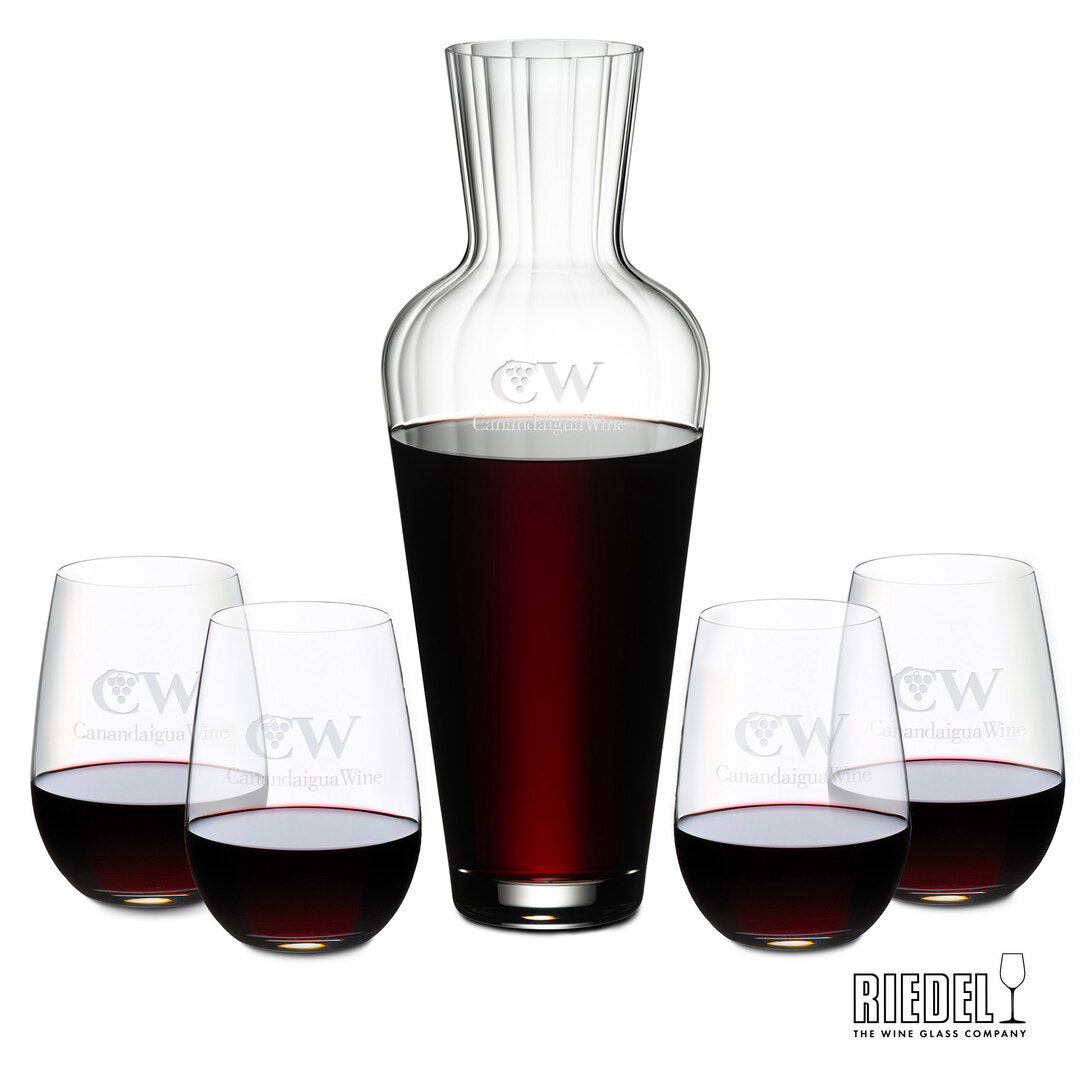 Engraved RIEDEL Decanter and Oenologue Wine Glasses ~ Mosel - Personalized Engraved Gifts