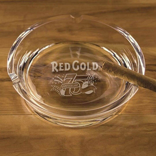 Personalized Engraved Round Glass Ashtray ~ Fuente - Personalized Engraved Gifts