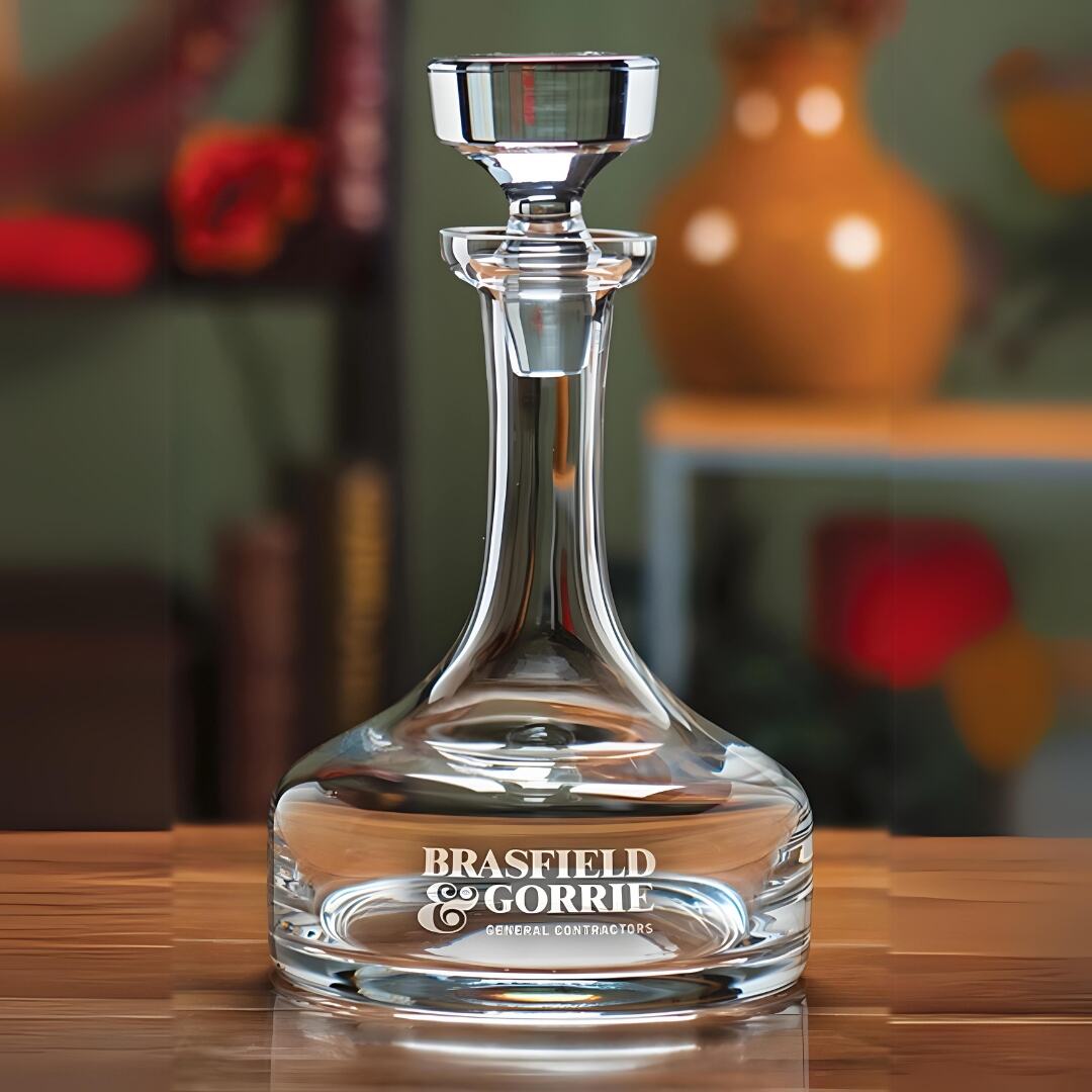 Crystal Decanter with Stopper & Long Neck ~ Admiral - Personalized Engraved Gifts