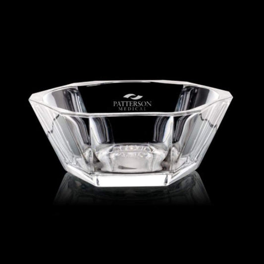 Engraved Six Sided Crystal Bowl ~ Dean - Personalized Engraved Gifts