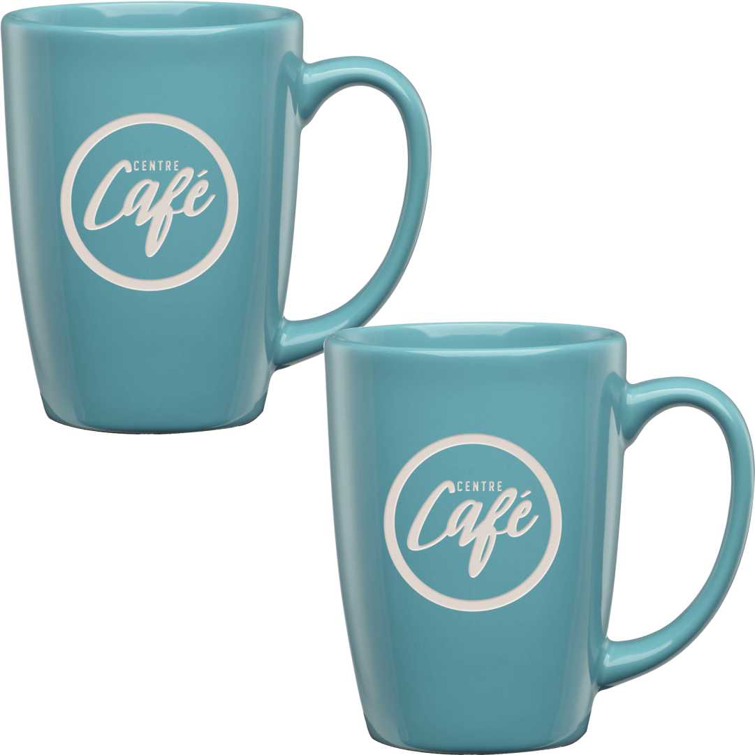 Set of 2 Engraved 16oz Ceramic Mugs ~ Argent - Personalized Engraved Gifts