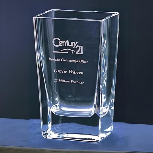 Small Engraved Glass Vase ~ Lantana - Personalized Engraved Gifts