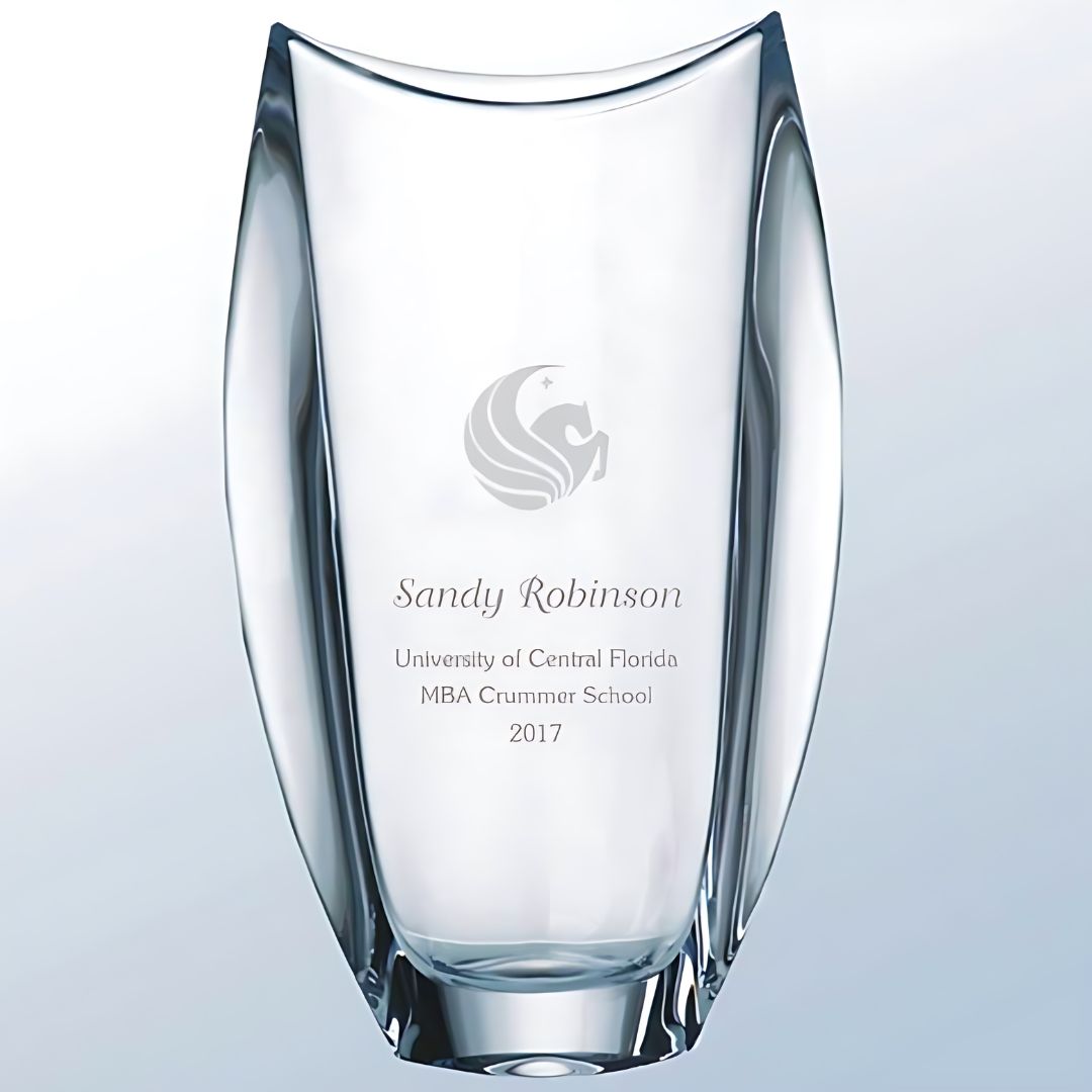 Crystal Vase with Elegant Arched Sides ~ Stately - Personalized Engraved Gifts