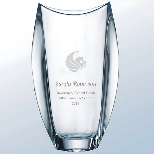 Crystal Vase with Elegant Arched Sides ~ Stately - Personalized Engraved Gifts