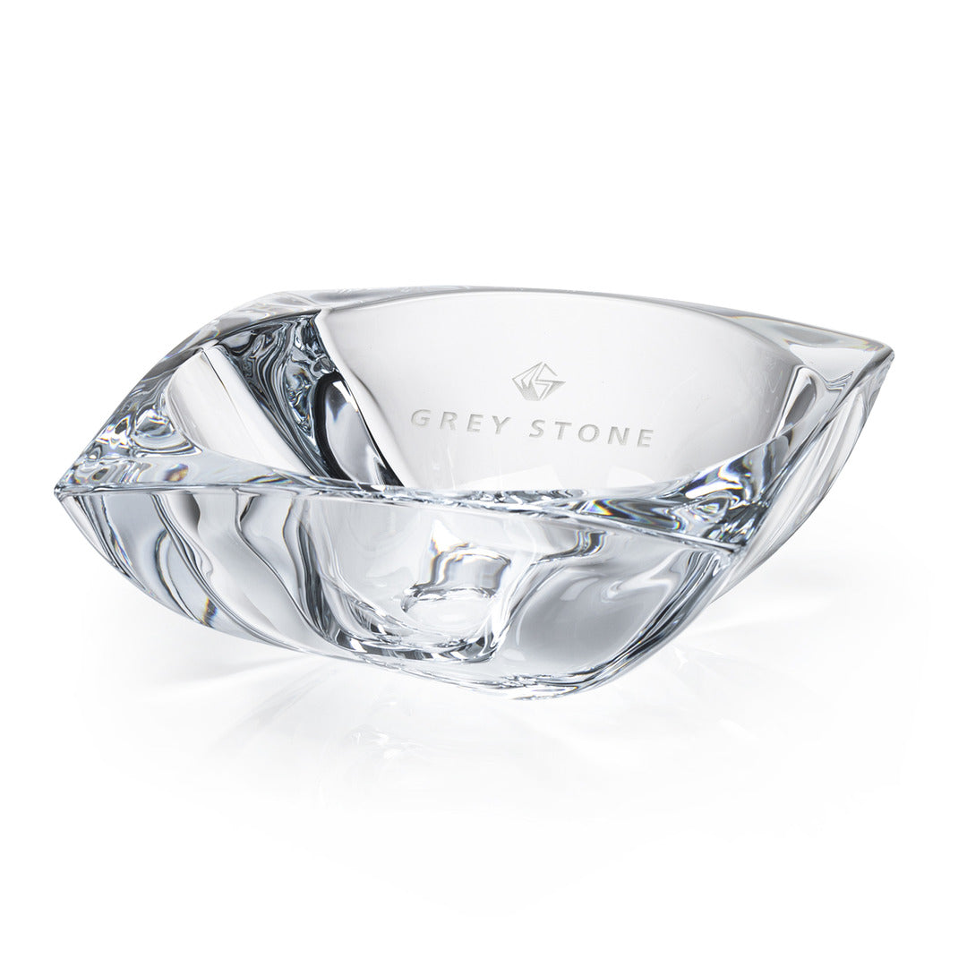 Engraved Thick Crystal Award Bowl ~ Annecy - Personalized Engraved Gifts