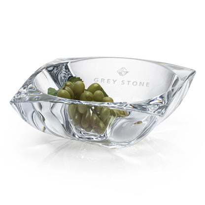 Engraved Thick Crystal Award Bowl ~ Annecy - Personalized Engraved Gifts