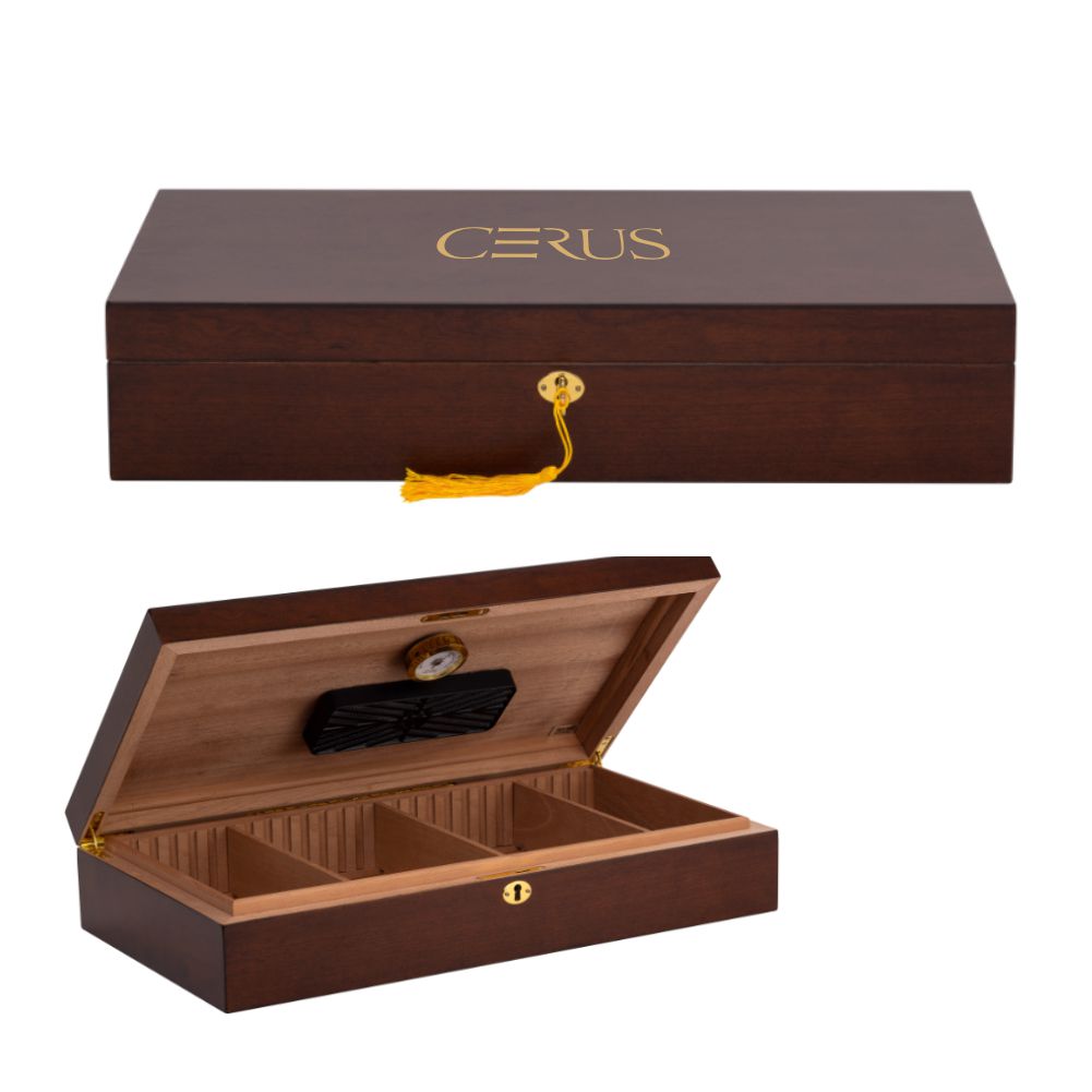 Personalized Laser Engraved Walnut Wood Humidor, the Esquire - Personalized Engraved Gifts