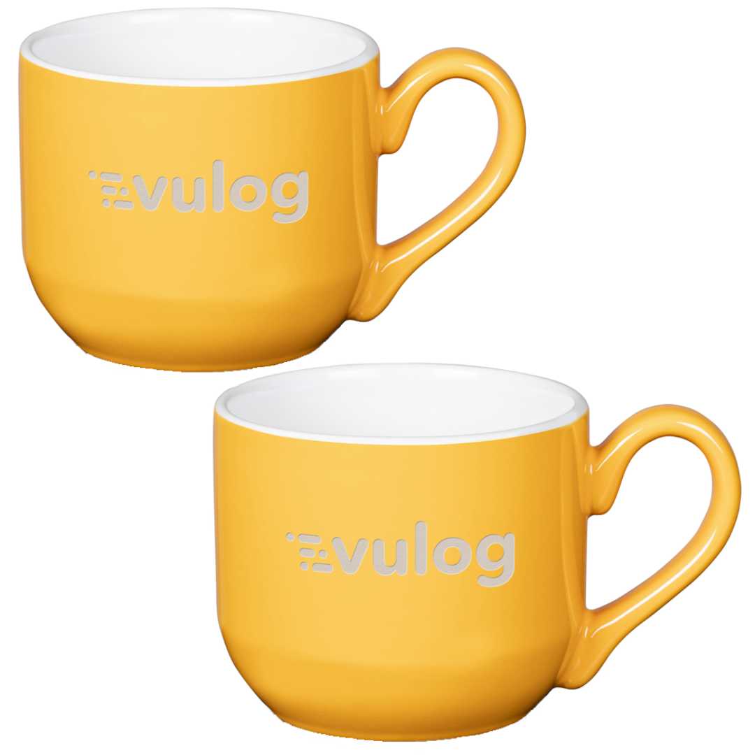 Wide Top Engraved Ceramic Coffee Mug Set of 2 ~ Sumatra - Personalized Engraved Gifts