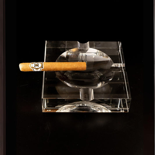 Engraved Square Crystal Cigar Ashtray ~ Presidente