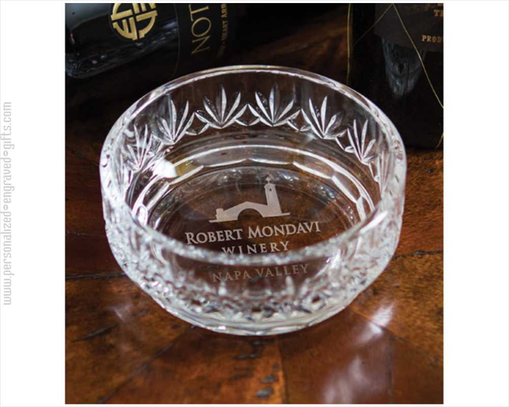 Engraved Lead Crystal Wine Coaster - Tiffany - Personalized Engraved Gifts