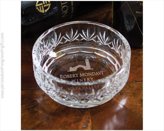 Engraved Lead Crystal Wine Coaster - Tiffany - Personalized Engraved Gifts