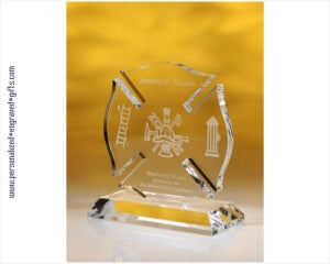 Engraved Crystal Maltese Cross Award - Personalized Engraved Gifts