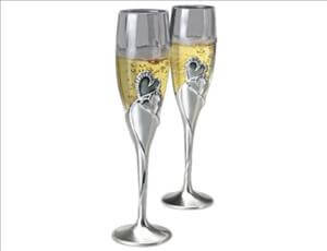 Two-Tone Heart Flutes (Set of 2) - Personalized Engraved Gifts