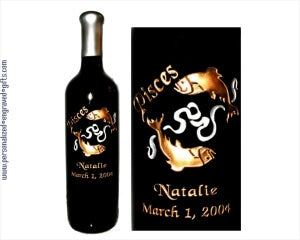 Pisces Horoscope Personalized Bottle - Personalized Engraved Gifts