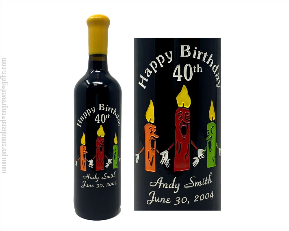 Three Candles Singing Happy Birthday - Personalized Engraved Gifts