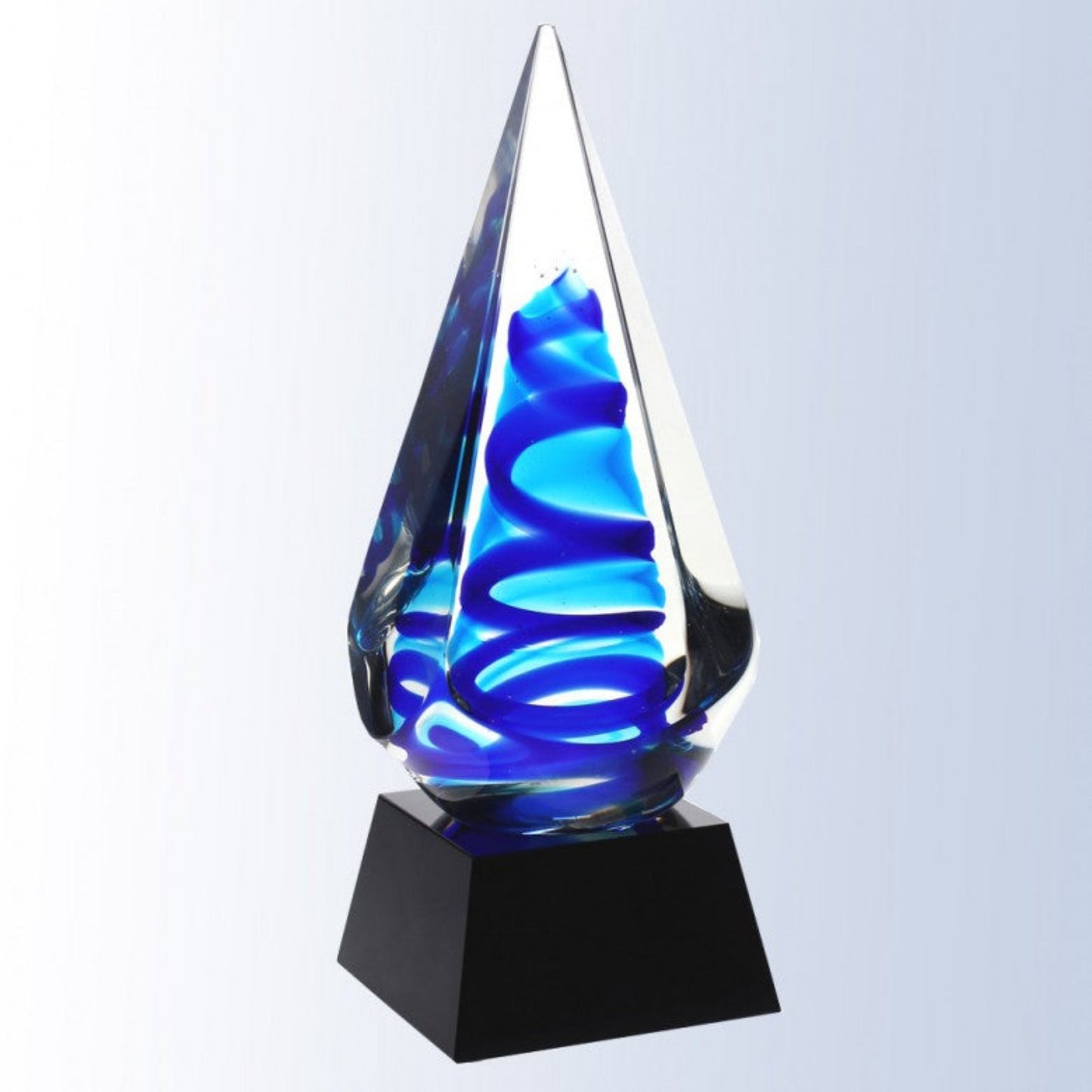 abstract flame award with corkscrew coloring
