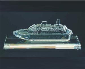 Engraved Crystal Cruise Ship Award - Personalized Engraved Gifts