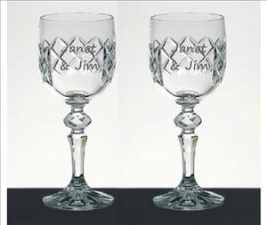 Engraved Crystal Wine Glass- Moyola - Personalized Engraved Gifts