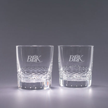 Engraved 24% Lead Crystal On the Rocks Glasses (set of 2) ~ Singular