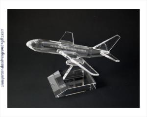 Engraved Crystal Jet Airplane Award - Personalized Engraved Gifts