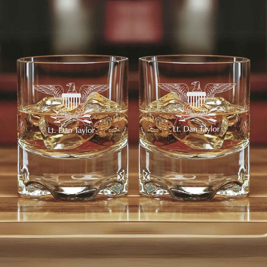 Logos & More on On the Rocks Bar Glasses with Molded Base ~ Napoli