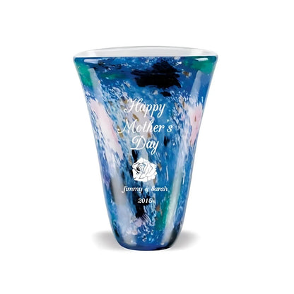 Monet Inspired Blue Art Glass Vase ~ Crystalline