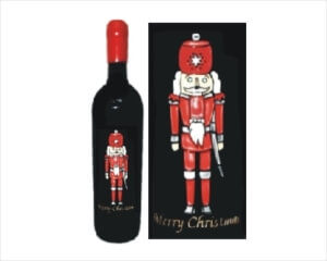 Engraved Wine Bottle - Nutcracker Design 4 - Personalized Engraved Gifts