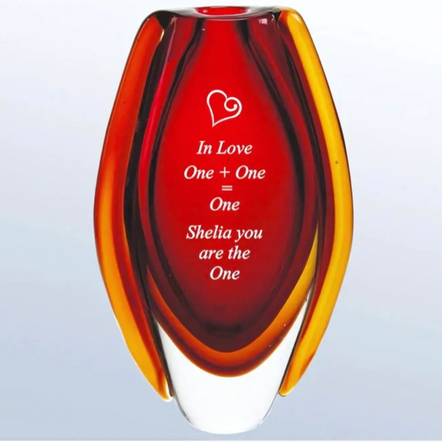 Romantic Red Art Glass Bud Vase ~ Scarlett