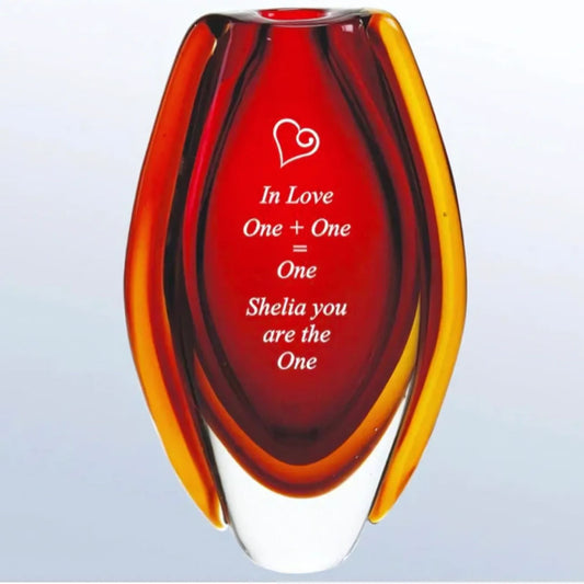 Romantic Red Art Glass Bud Vase ~ Scarlett