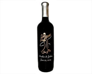 Engraved Wine Bottles - Dancing Couple - Personalized Engraved Gifts