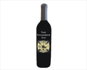 Engraved Wine Bottle - Fireman - Personalized Engraved Gifts