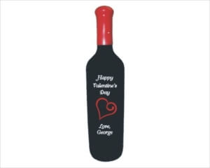 Engraved Wine Bottles Heart Design # 7 - Personalized Engraved Gifts