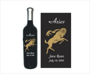 Personalized Aries Birthday Wine Bottle - Personalized Engraved Gifts