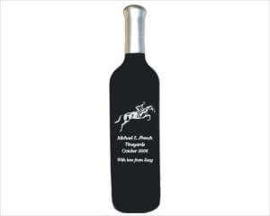 Engraved Wine Bottles - Jumping Horse - Personalized Engraved Gifts