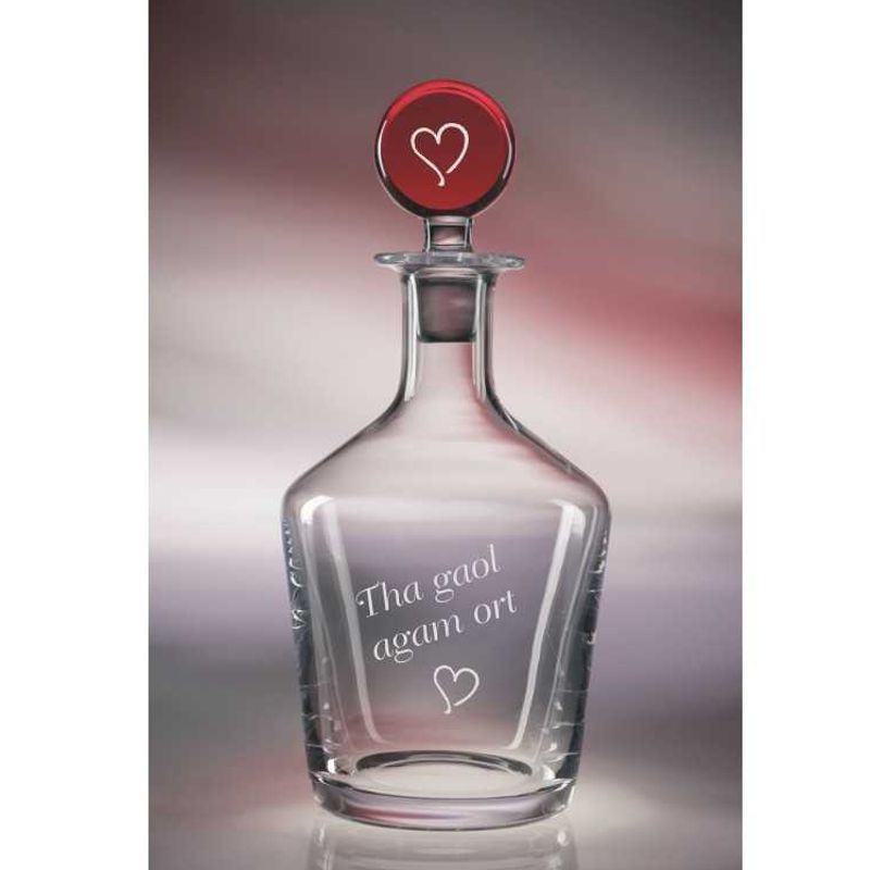 Engraved Decanter with Colored Stopper Excelsior - Personalized Engraved Gifts