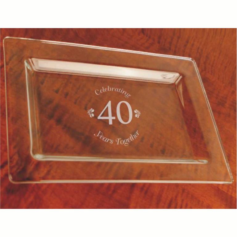 Custom Engraved Glass Rectangle Tray, The Fulham - Personalized Engraved Gifts