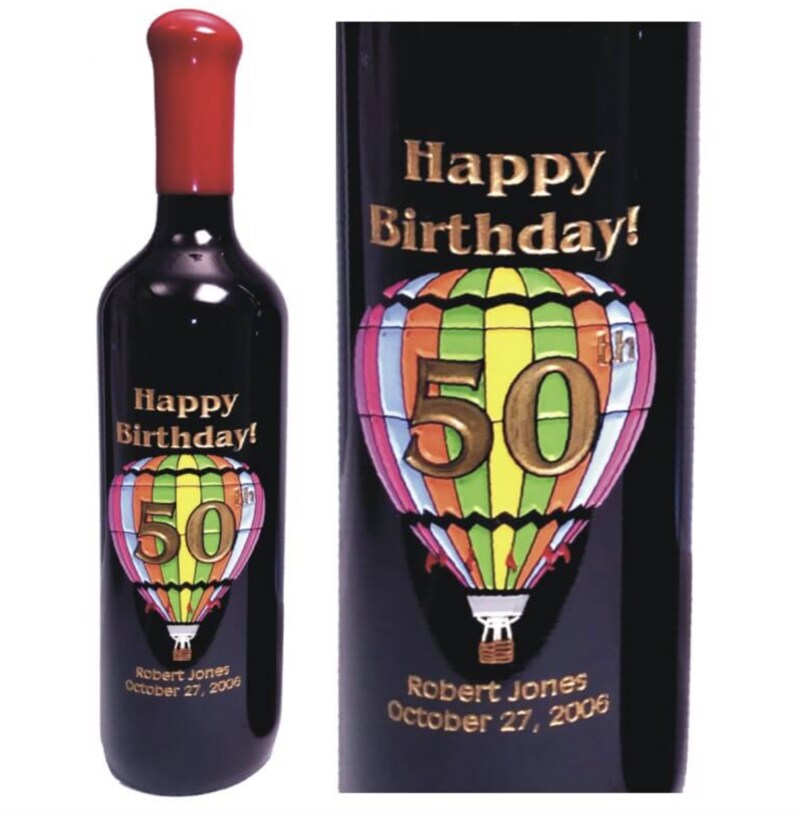 Colorful Hot Air Balloon with Birthday Year Deep Engraved - Personalized Engraved Gifts