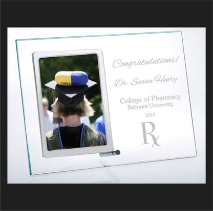 Engraved Straight Glass Picture Frame Self Standing ~ Lane - Personalized Engraved Gifts